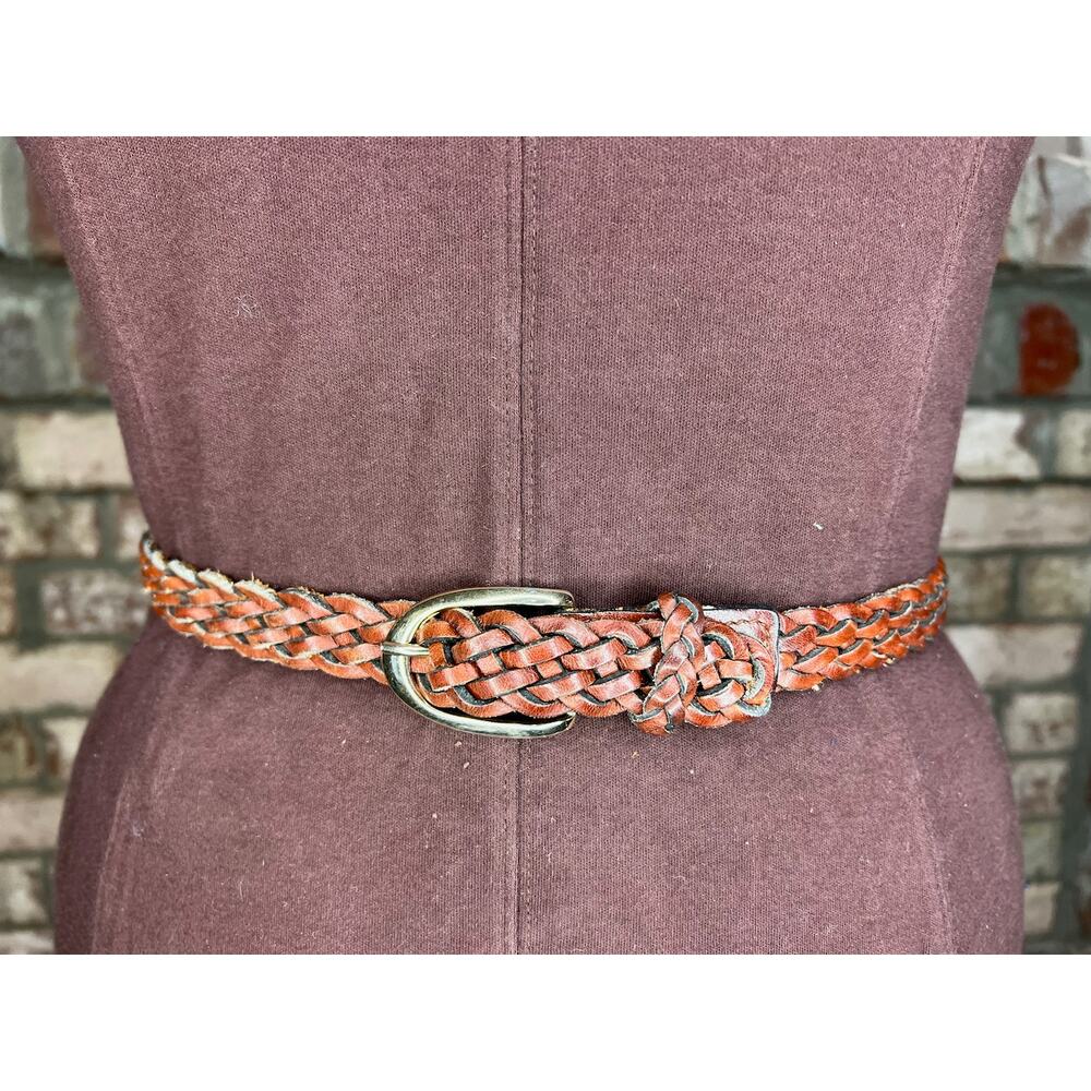 Split leather belt brown size small